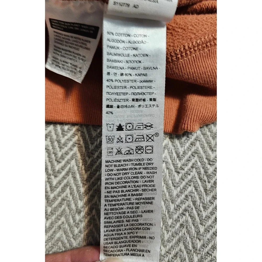 Levis Mens Batwing Logo Crewneck Sweatshirt Rust Orange Large Pullover Fleece